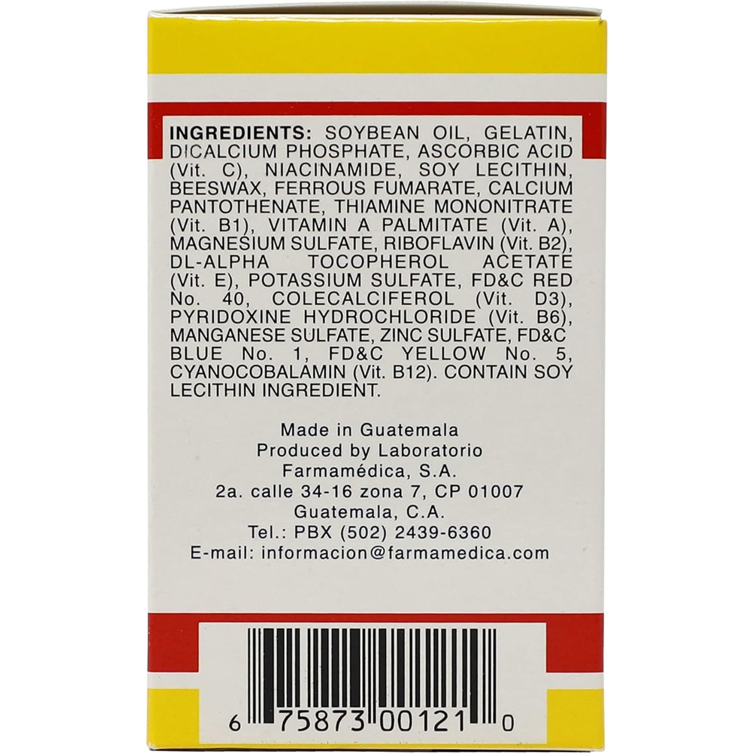 Vital Fuerte, Vitamins and Minerals Supplement, 30 Capsules, Bottle.