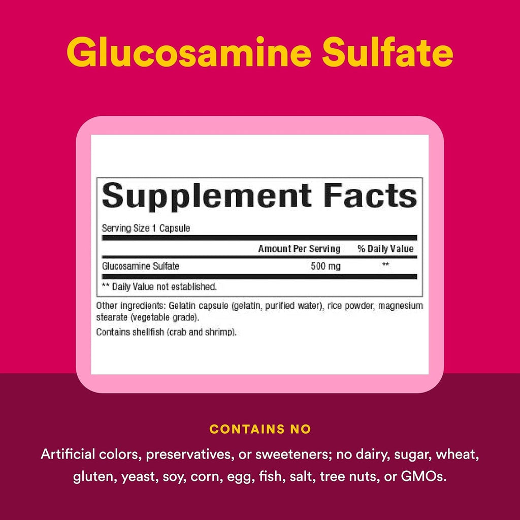 Natural Factors, Glucosamine Sulfate, Supports Healthy Joint Mobility, Cartilage and Connective Tissue, 180 Capsules