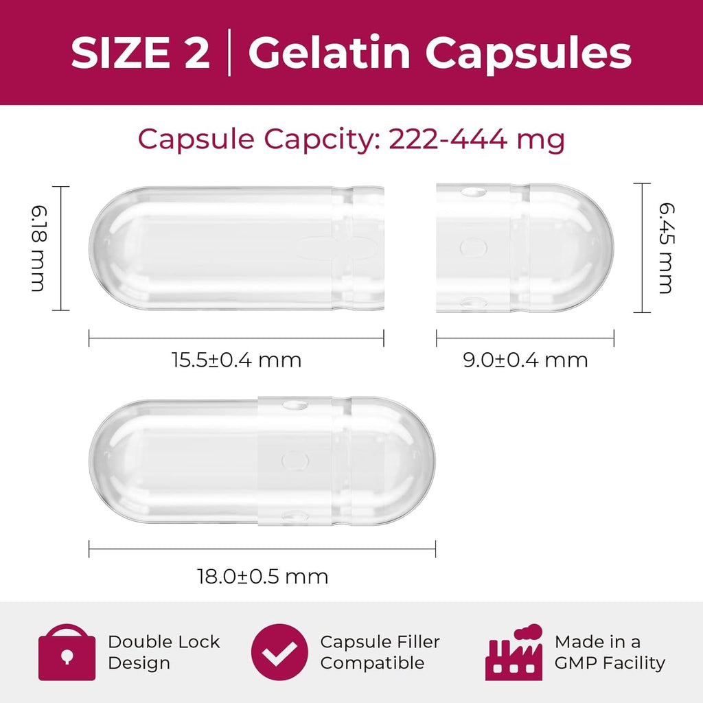 Empty Gelatin Capsules Size 2 - Gelatin Capsules Empty (100 Count