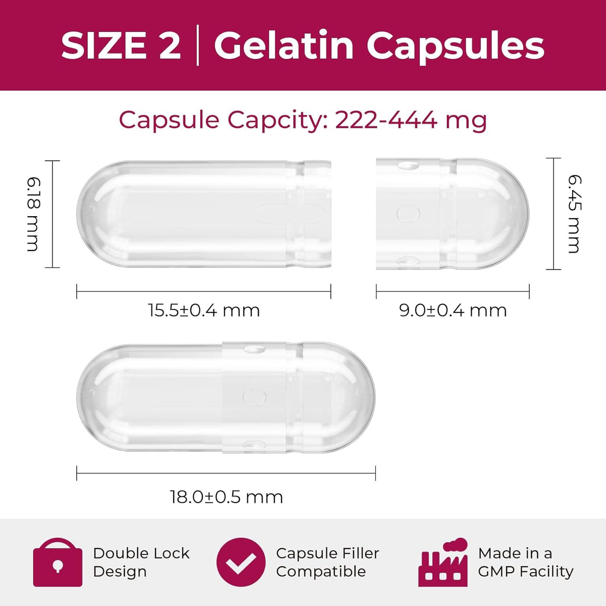 Empty Gelatin Capsules Size 2 - Gelatin Capsules Empty (100 Count
