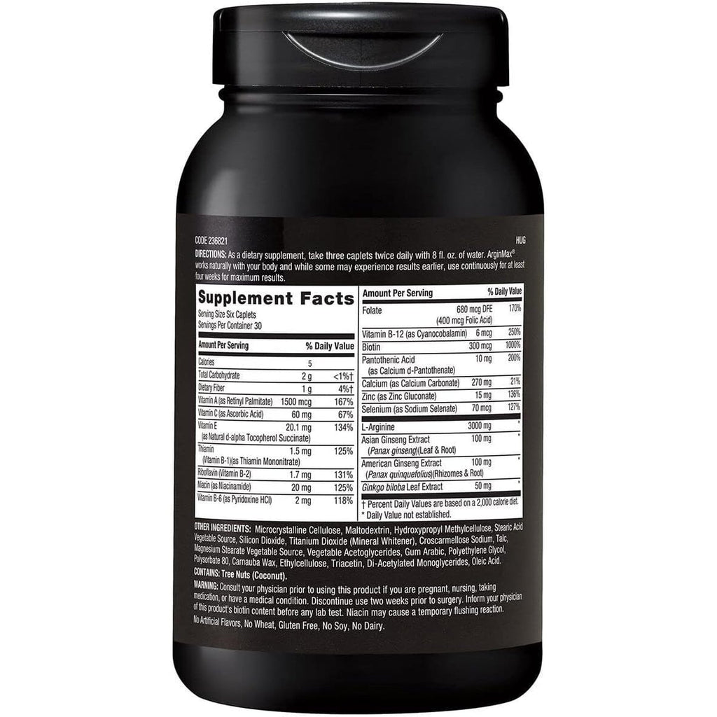 GNC Mens Arginmax Sexual Health Supplement for Men, 180 Count, Supports Blood Flow and Vitality