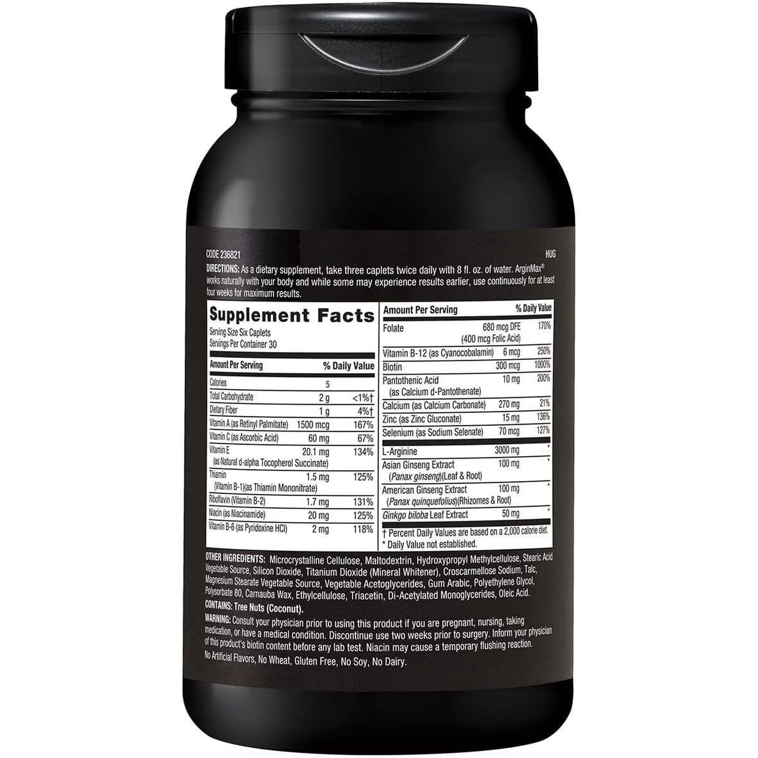 GNC Mens Arginmax Sexual Health Supplement for Men, 180 Count, Supports Blood Flow and Vitality