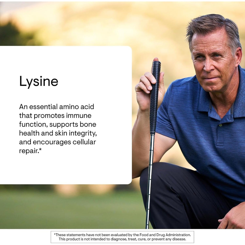 THORNE - Lysine - Supports Immune, Skin & Bone Health - Promotes Collagen Formation* - L-Lysine Amino Acid Supplement - Third-Party Certified - Gluten, Dairy & Soy-Free - 60 Capsules