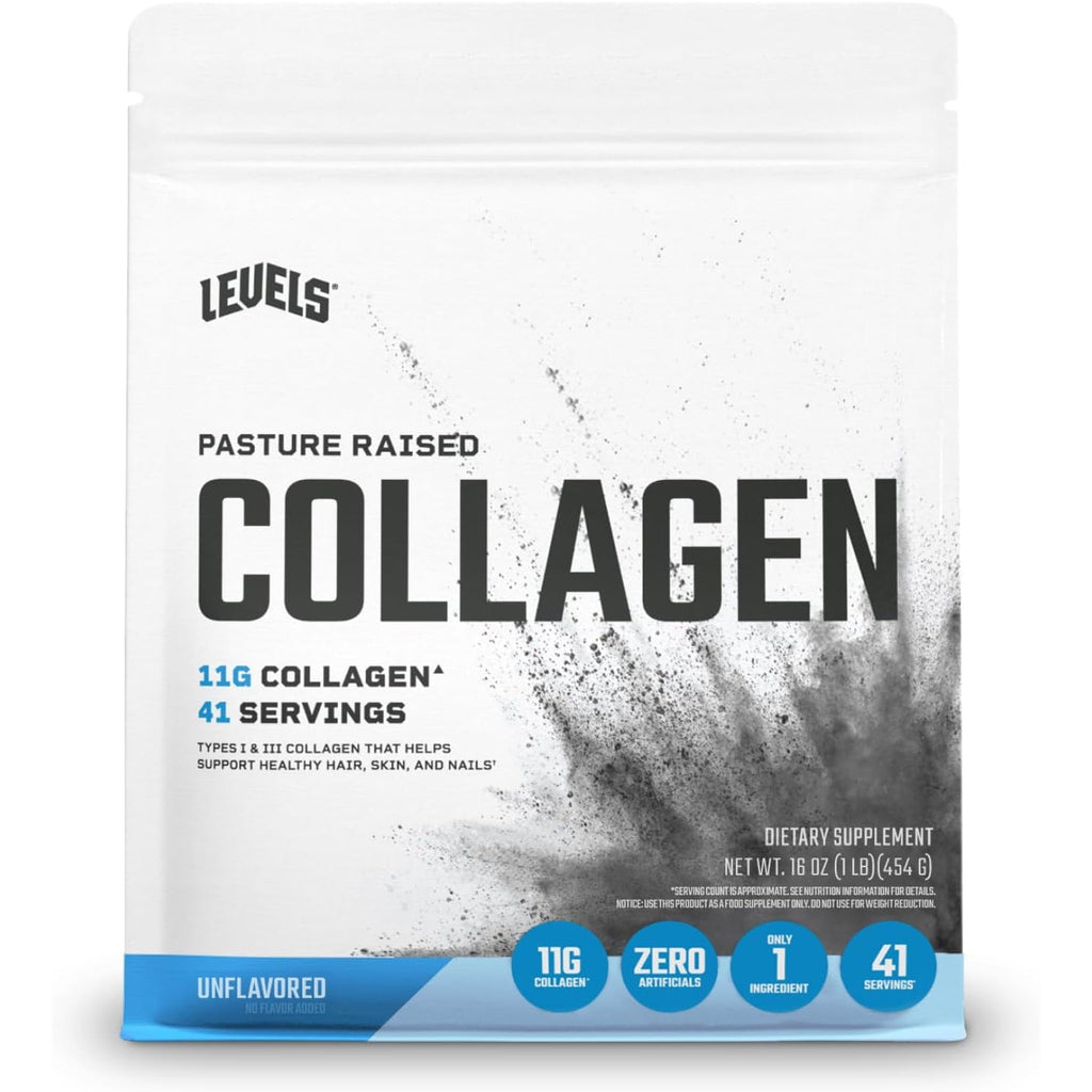 Levels Collagen Peptides, No Artificial Ingredients, 11G of Collagen, Unflavored, 1LB