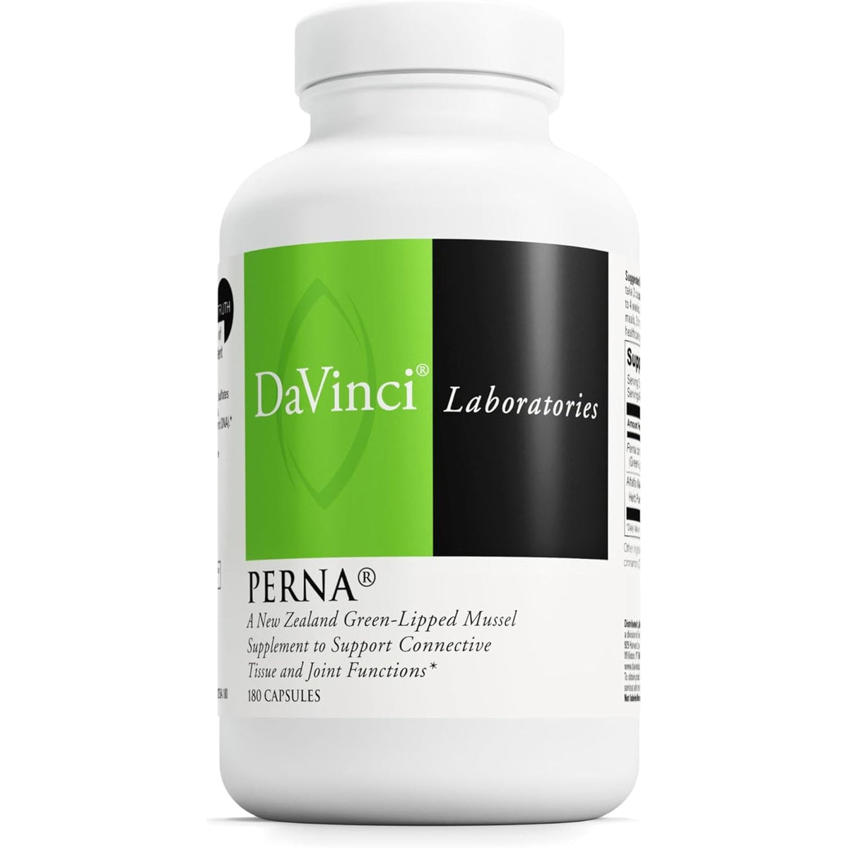 DAVINCI Labs Perna - Helps Support Joint Health with New Zealand Green Mussel, a Source of Omega-3, 6, 9 Fatty Acids, Glucosamine & Chondroitin - 180 Capsules (90 Servings)