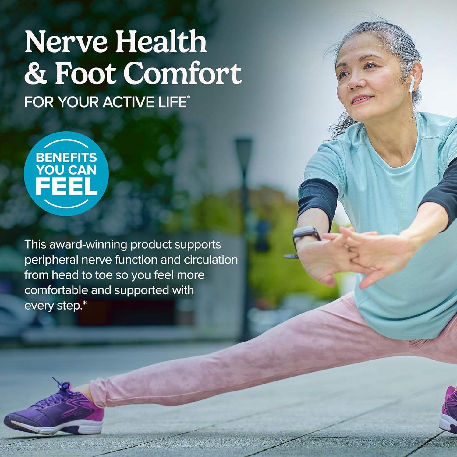 Terry Naturally Healthy Feet & Nerves - Herbal Supplement with Bioactive Vitamin B12 - Circulation & Nerve Health Support Supplement - Vegan Capsules with Boswellia Serrata - 60 Capsules