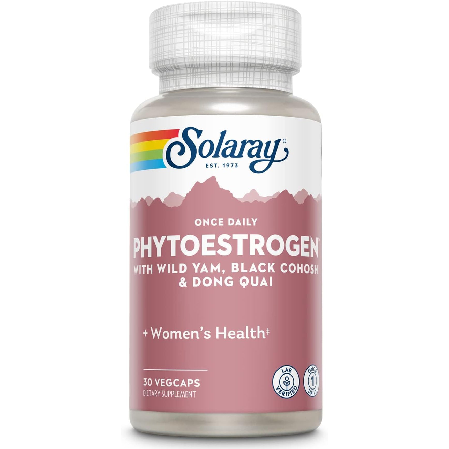 SOLARAY Once Daily Phytoestrogen - Phyto Estrogen Supplement for Women with Black Cohosh, Dong Quai, Wild Yam, Soy Isoflavones - Women'S Health Support - 60-Day Guarantee, 30 Servings, 30 Vegcaps