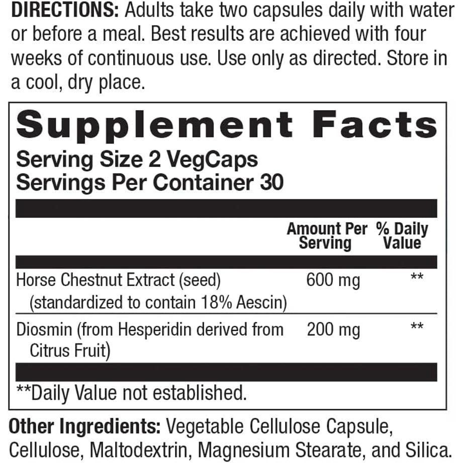 Body Gold Venastat - Leg Vein Support Supplements, Circulation Supplements with Horse Chestnut & Diosmin for Men & Women, Healthy Blood Flow - 105 Veggie Capsules