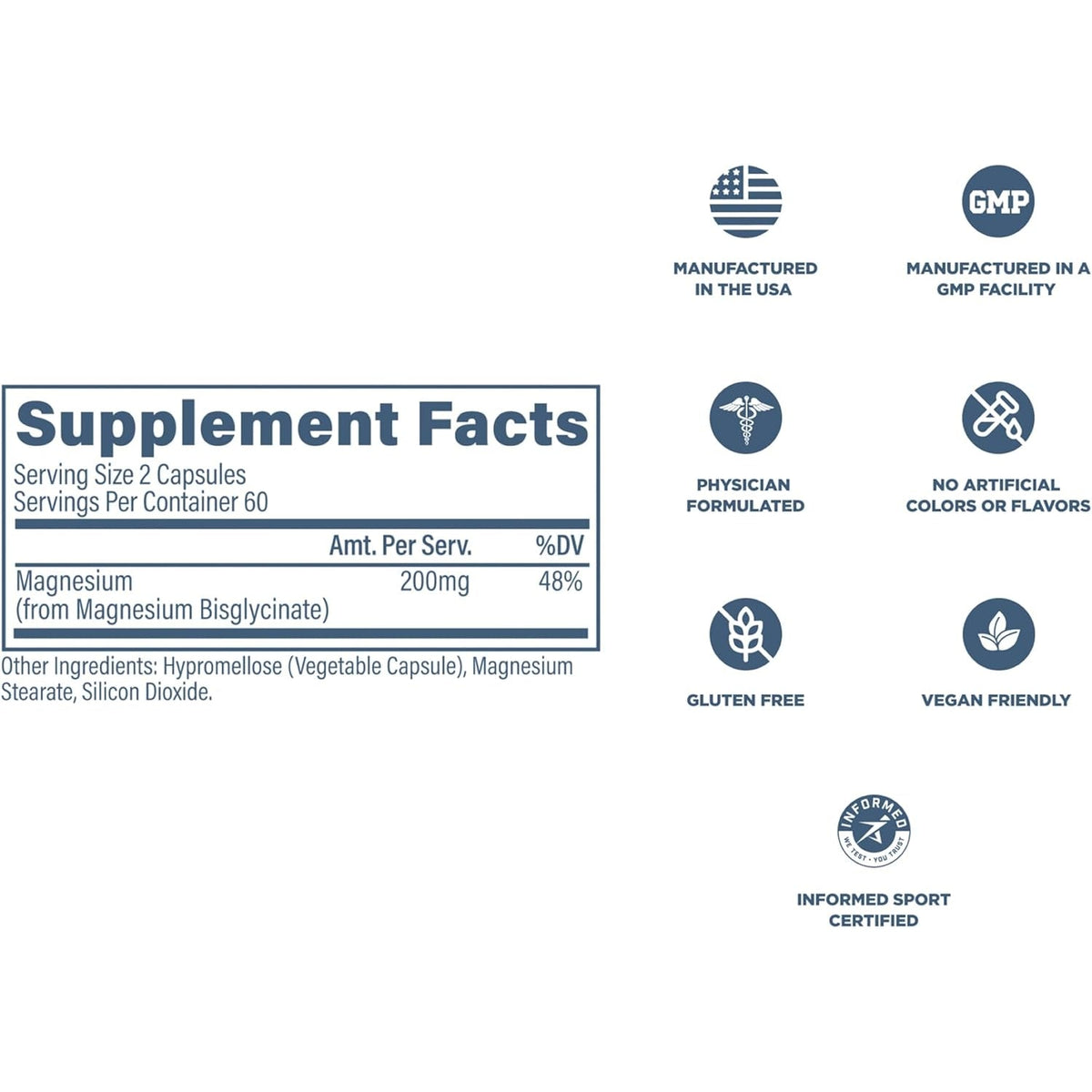 Revive MD Pure Magnesium Glycinate 200Mg – High Absorption Supplement for Relaxation, Stress Relief, Sleep & Memory Support – Promotes Strong Bones, Healthy Nerve & Muscle Function (60 Servings)