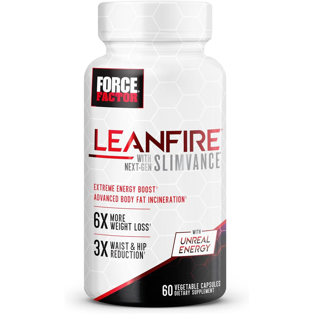 Force Factor Leanfire with Next-Gen SLIMVANCE Advanced Thermogenic Fat Burner for Weight Loss with B Vitamins and Capsimax to Boost Metabolism, Increase Energy, and Enhance Focus, 60 Capsules
