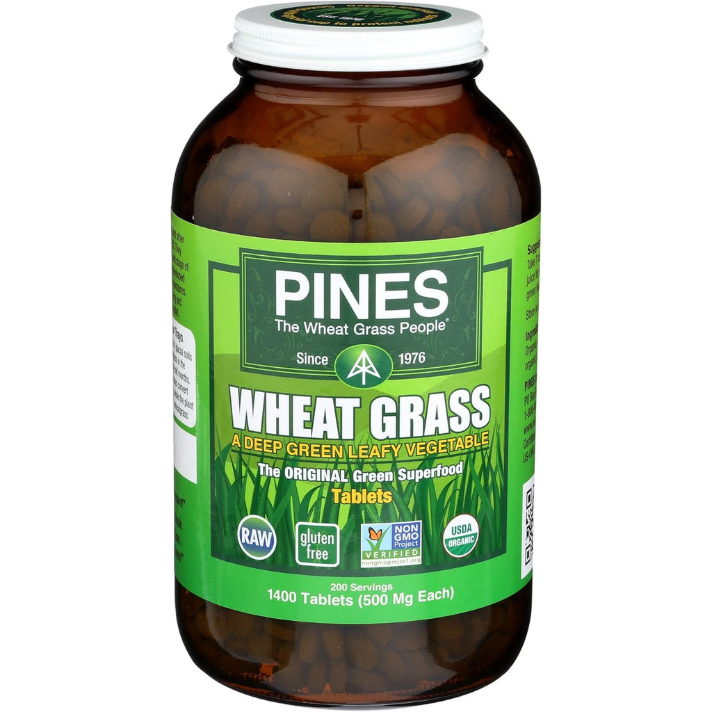Pines Organic Wheat Grass, 1400 Count Tablets