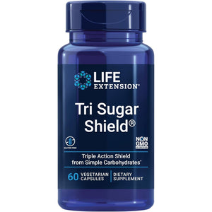 Life Extension Tri Sugar Shield®, Sorghum Bran, White Mulberry, Phloridzin Apple Polyphenol, Three Botanical Extracts Promote Healthy Glucose Metabolism, Gluten-Free, Non-Gmo, Vegetarian, 60 Capsules