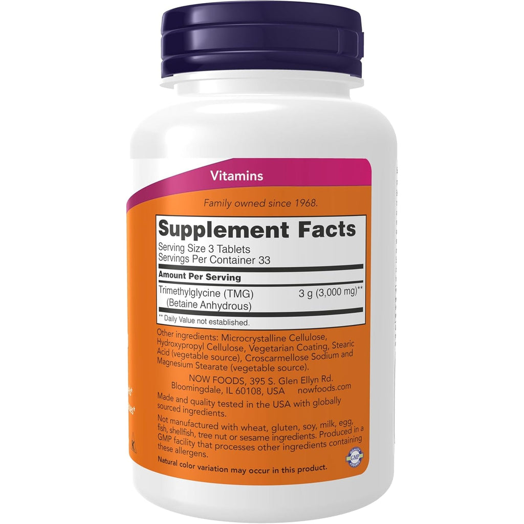 Now Foods Extra Strength TMG 1,000 Mg Tabs, 100 Ct