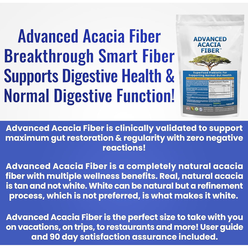 Advanced Acacia Fiber Powder 2.5 Ibs (40Oz) Organic Soluble Fiber Leaky Gut Repair Powder. Natural Supplement Prebiotic for Gut Repair