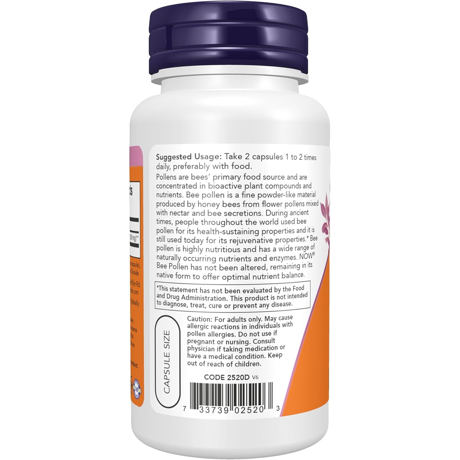 Now Foods Crd Bee Pollen, 100 Count