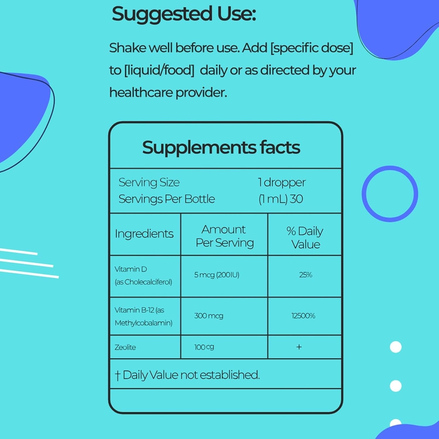 Vitalleap Speak Easy Zeolite Drops for Kids, Liquid Nutritional Formula with Zeolite, Methyl B12 & Vitamin D3, Daily Wellness Support for Kids, Easy Liquid Dropper, Ages 3+, 30 Servings(1Pc)