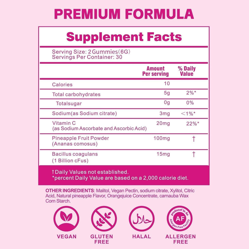 Vaginal Probiotic Gummies for Women – Advanced Feminine Balance & Ph Support, Healthy Odor & Vaginal Flora, Immune & Digestive Health – Vegan, Gluten-Free – Hawaiian Pineapple – 60C
