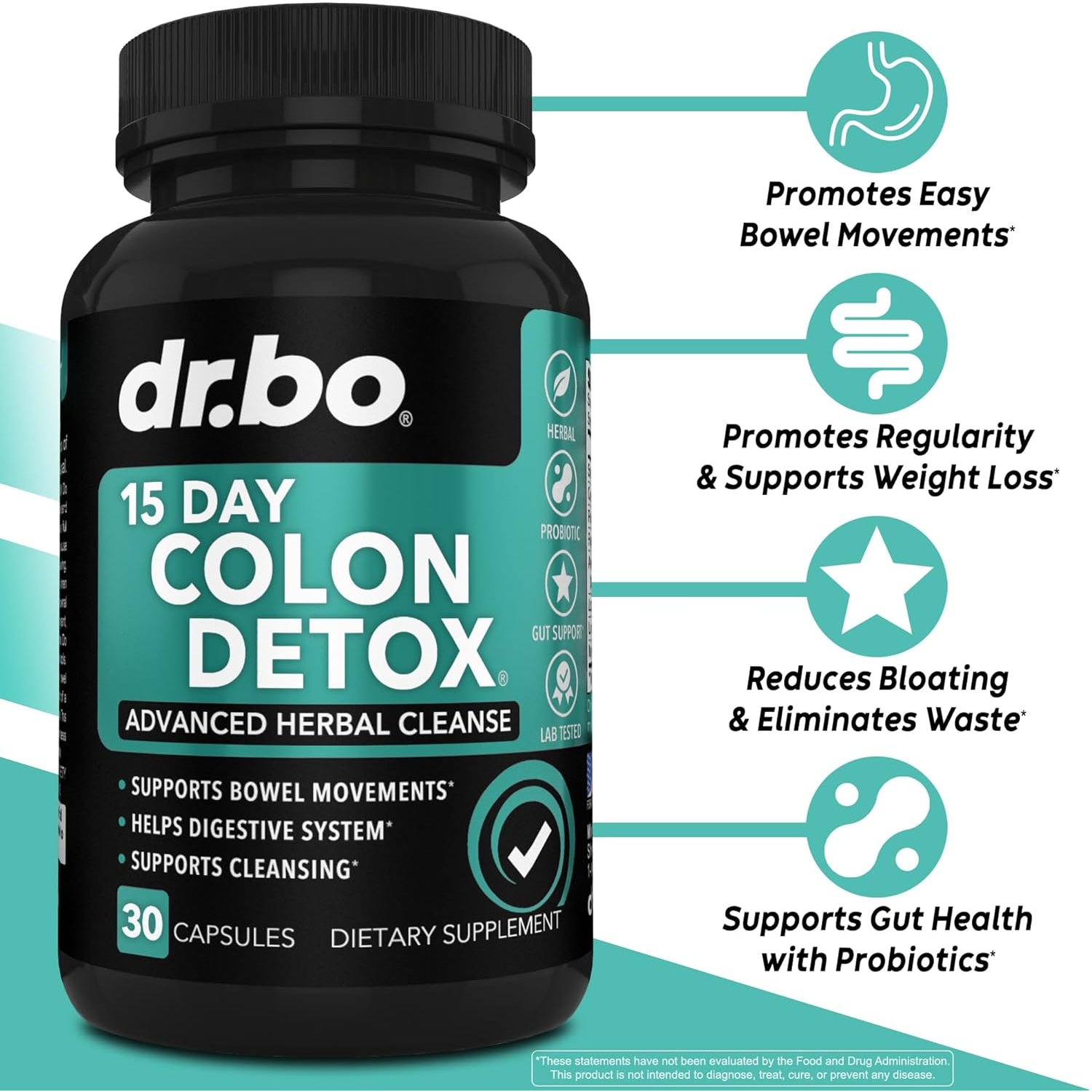 Colon Cleanser Detox for Weight Flush - 15 Day Intestinal Cleanse Pills & Probiotic - Fast Natural Laxative for Constipation Relief - Bowel Movement Supplements for Stomach Bloating, Gut Loss Support