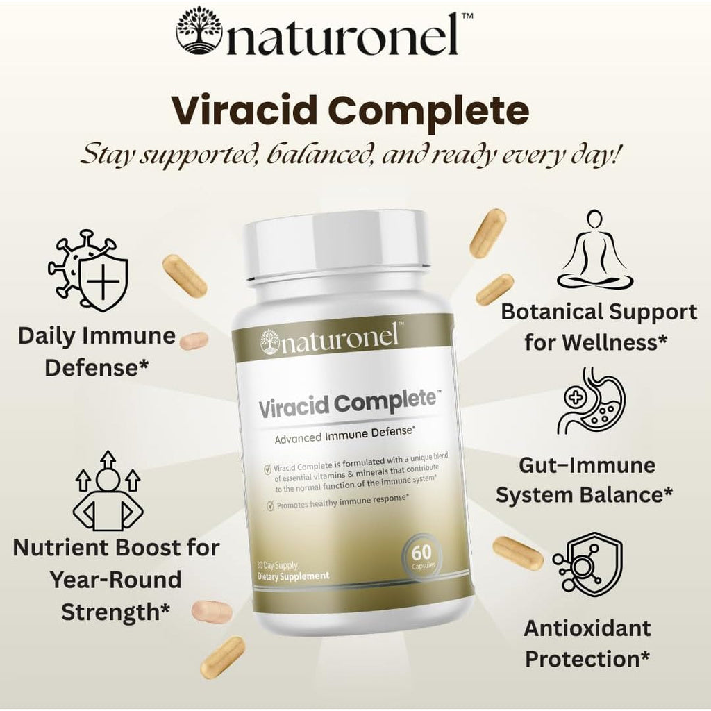 Viracid Complete – Comprehensive Immune Formula with Elderberry, Echinacea, Garlic, Zinc, L-Glutamine & Turmeric 95% Curcuminoids | Premium Supplement, Made in USA, GMP Certified (1)