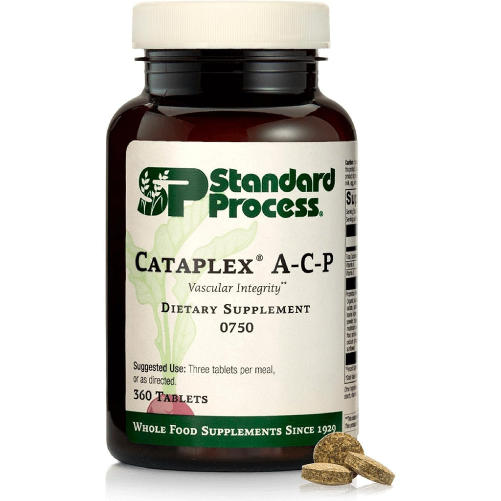 Standard Process Cataplex A-C-P Healthy Cell & Tissue Dietary Supplement - Non-Dairy & Non-Soy - Vascular & Immune Supplement Care - 360 Tablets (120 Servings)