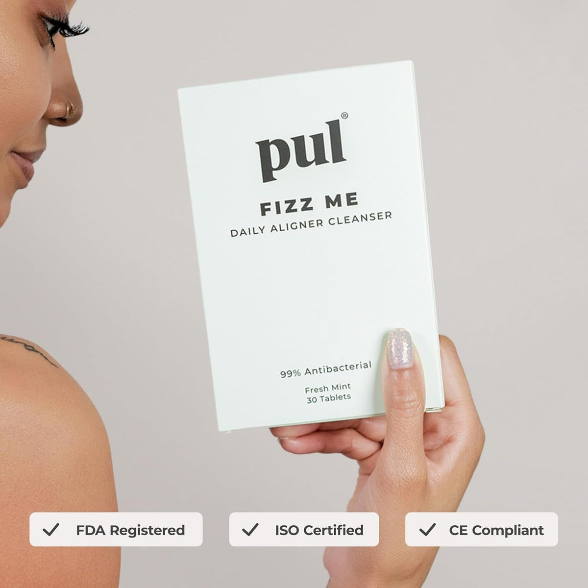 PUL Retainer Cleaner Tablets - Aligner Cleaner for Invisalign and Clear Aligners, Daily Retainer Cleaning Tablets and Denture Cleaner Tablets - Removes Odor, Stains and Plaque - 30 Day Supply