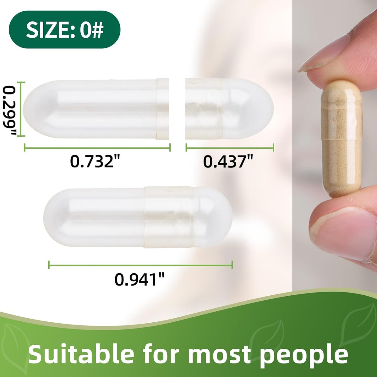 Size 0 Empty Capsules - 100 Count Clear Empty Pill Capsules with Capsule Filling Kit, Fillable Vegan Vegetarian Capsule Empty for Vitamins, Easy for DIY Supplements