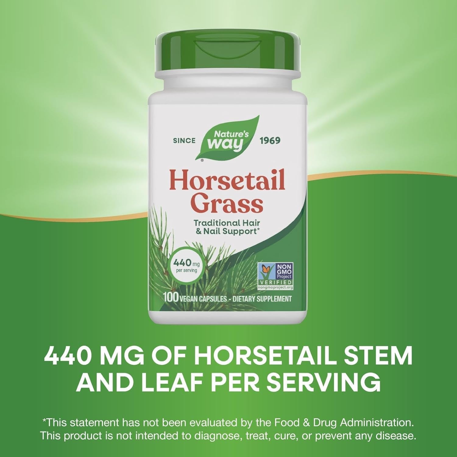 Nature'S Way Premium Herbal Horsetail Grass 440 Mg, 100 Vcaps