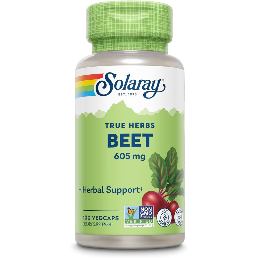 SOLARAY Beet Root 605Mg | May Support Cardiovascular Health & Athletic Performance, Kidney, Liver & Blood Health | Non-Gmo | Vegan | 100 Vegcaps