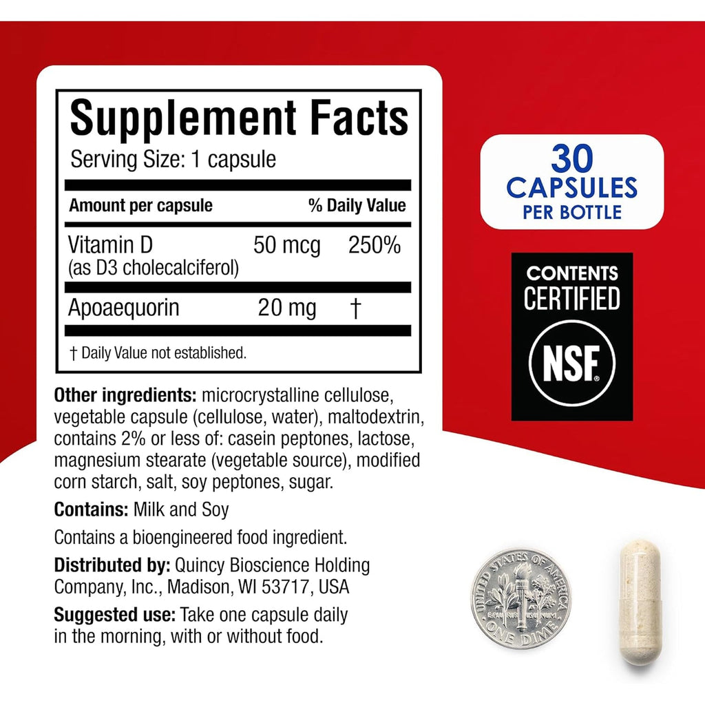 Prevagen Extra Strength - 30 Capsules (1 Month Supply) | Formulated for Your Brain | 20Mg of Apoaequorin plus Vitamin D3 with 7-Day Pill Minder