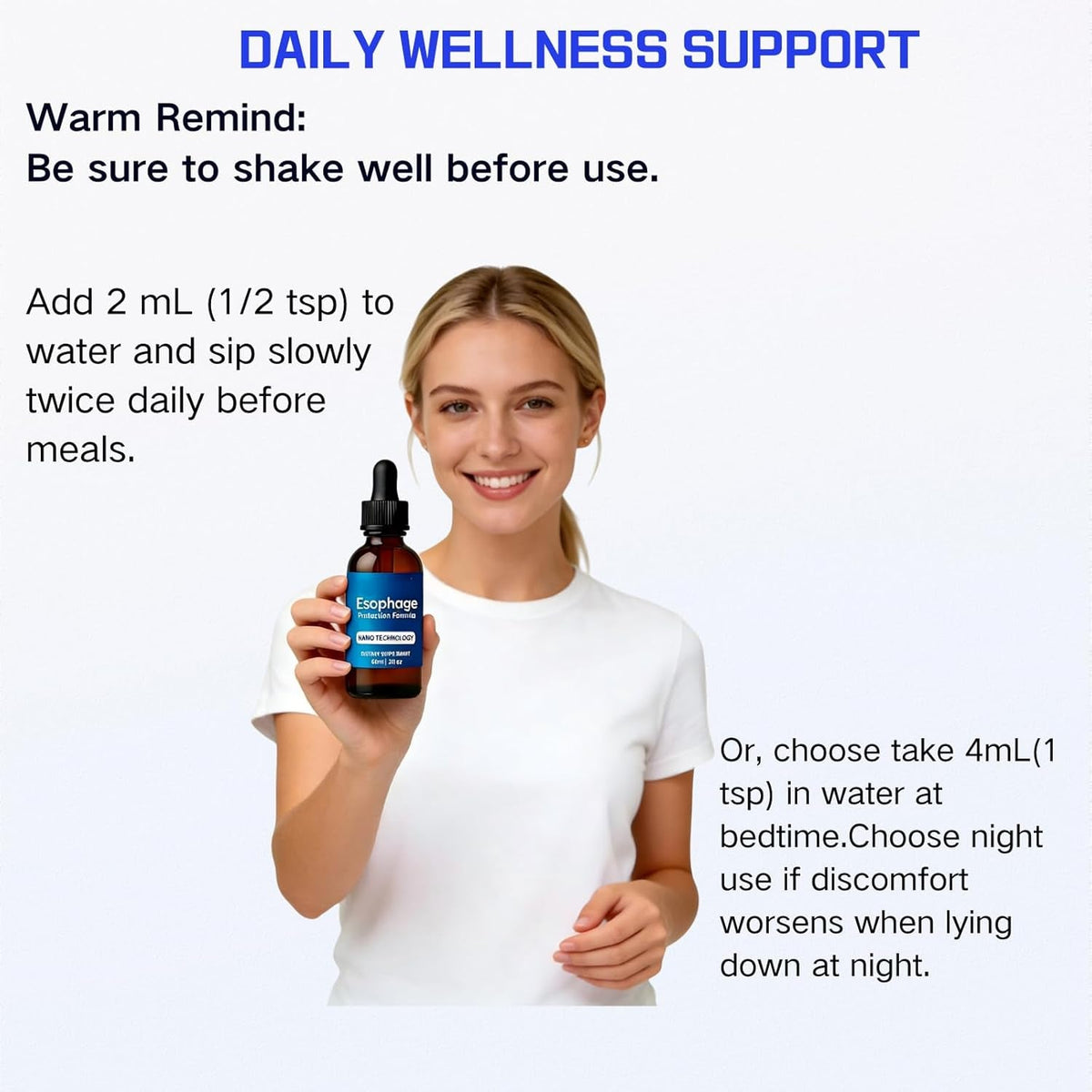 Nano Powered Esophageal Drops - Eases Digestive Discomfort & Promotes a Healthy Throat and Stomach Environment - 2 Fl Oz