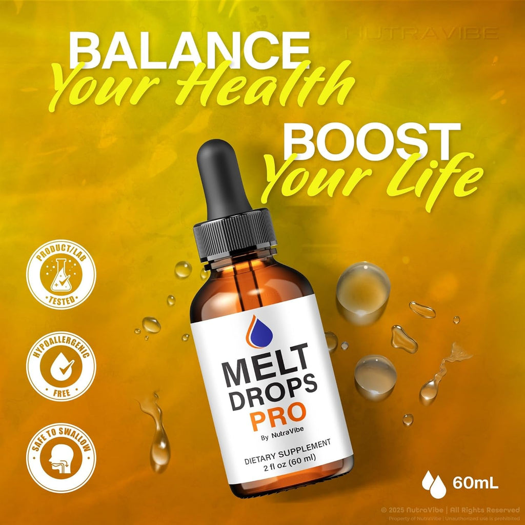 Melt Drops Pro – Meltdrops Liquid Formula for Body Balance, Fitness & Energy | Plant-Based Blend for Active Lifestyle Support | Easy-To-Use Gotas | Inspired by Pink Salt Trick (30 Servings)