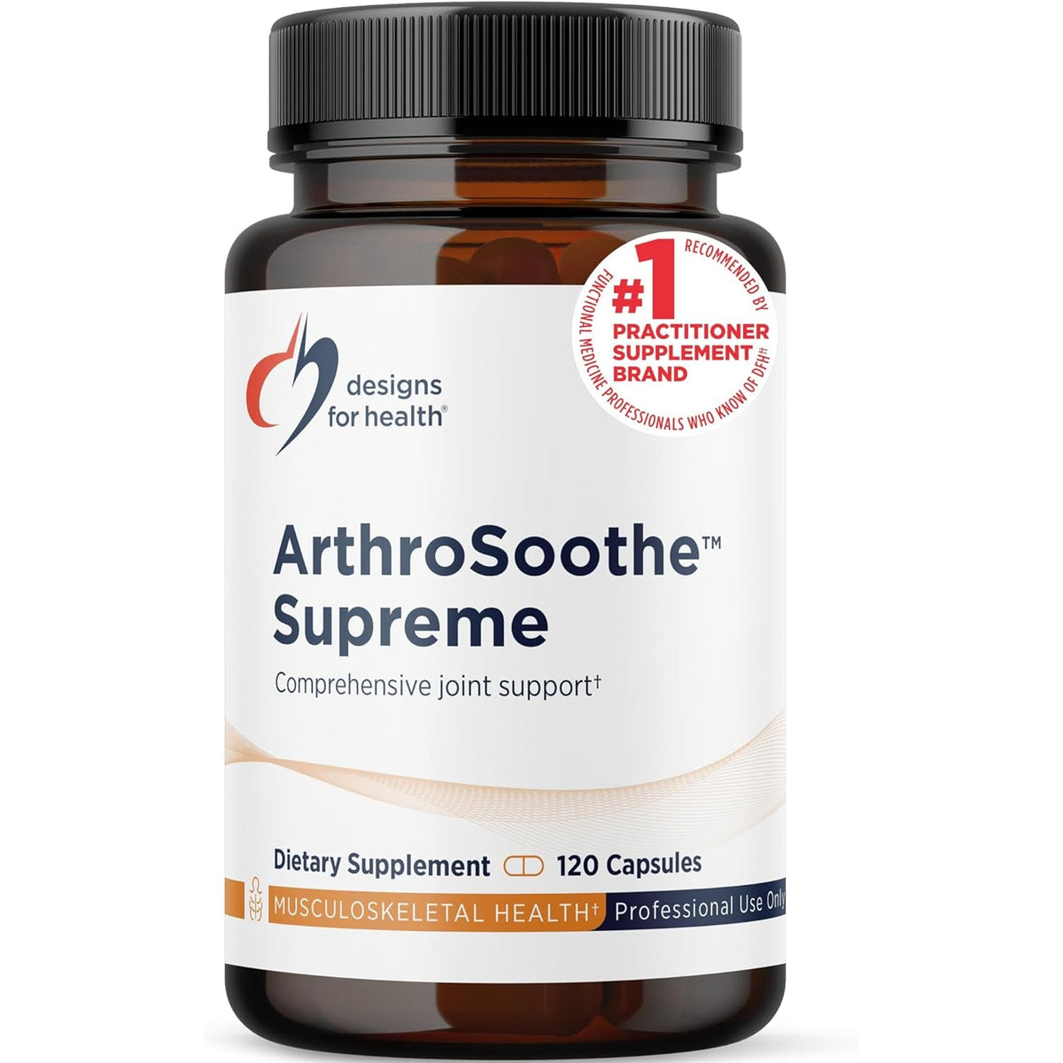 Designs for Health Arthrosoothe Supreme - Joint Support Supplement for Adults with Glucosamine Sulfate, Quercetin, Green Lipped Mussel, MSM, Chinese Skullcap + More - Non-Gmo (120 Capsules)
