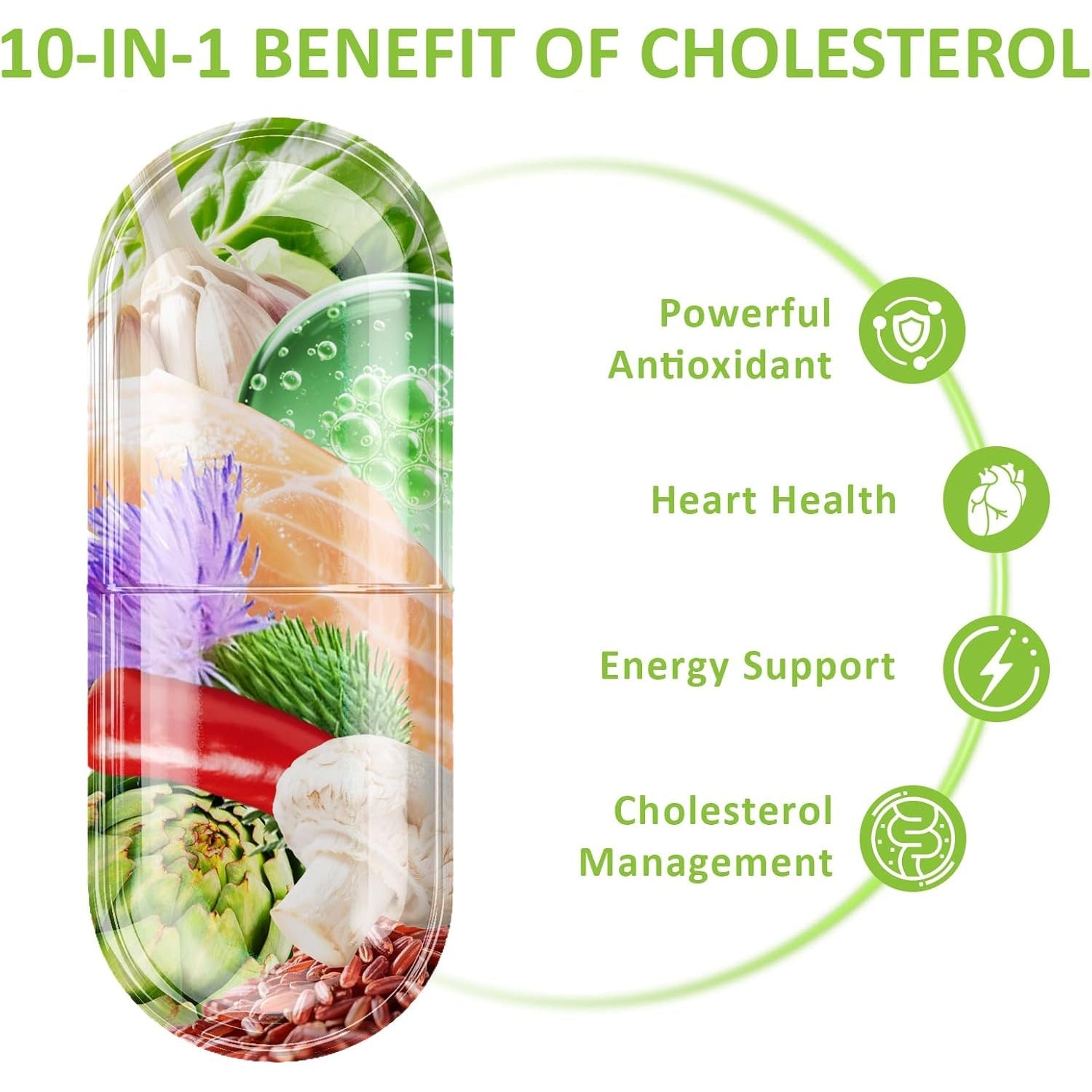 Cholesterol Lowering Supplements & Heart Support with Plant Sterols, Niacin, Red Yeast Rice, Cholesterol Supplements Support Normal Cholesterol Levels 60 Capsules