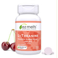 EZ Melts L-Theanine 200 Mg - Stress & Relaxation Support Supplement - No Artificial Flavors - No Drowsiness - Non-Gmo & Vegan - Sweet Cherry - 60 Dissolvable Tablets (30 Servings)