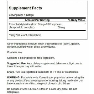 Swanson Phosphatidylserine 100 Milligrams 90 Sgels