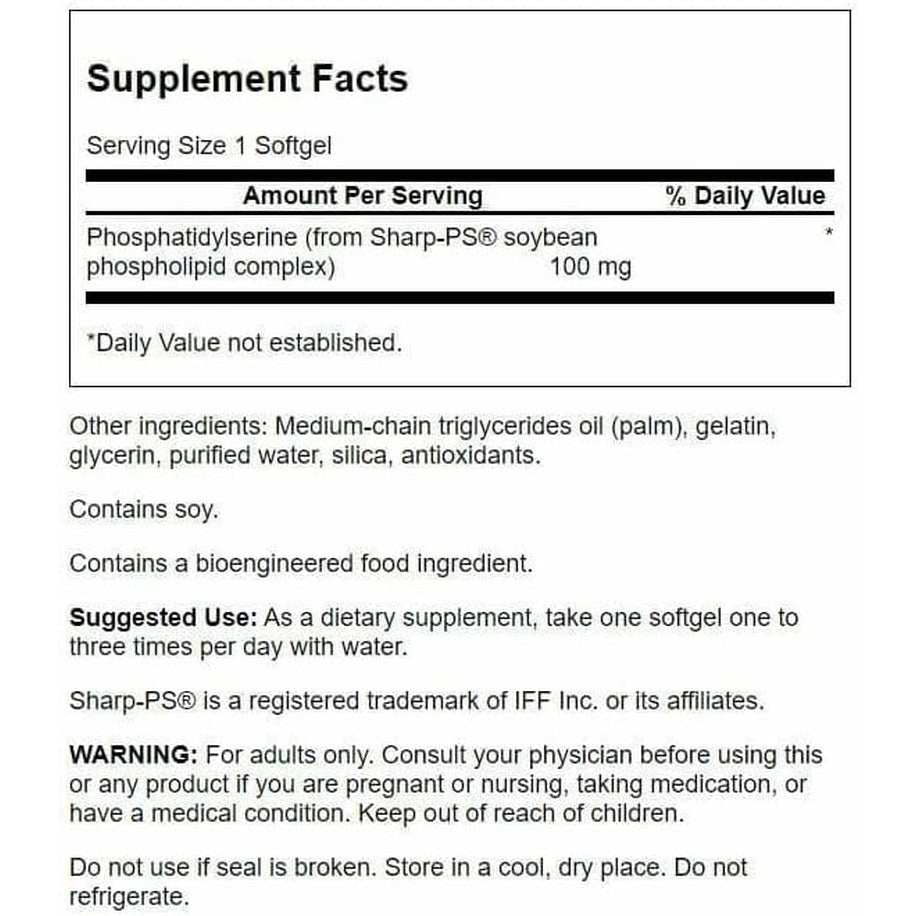 Swanson Phosphatidylserine 100 Milligrams 90 Sgels