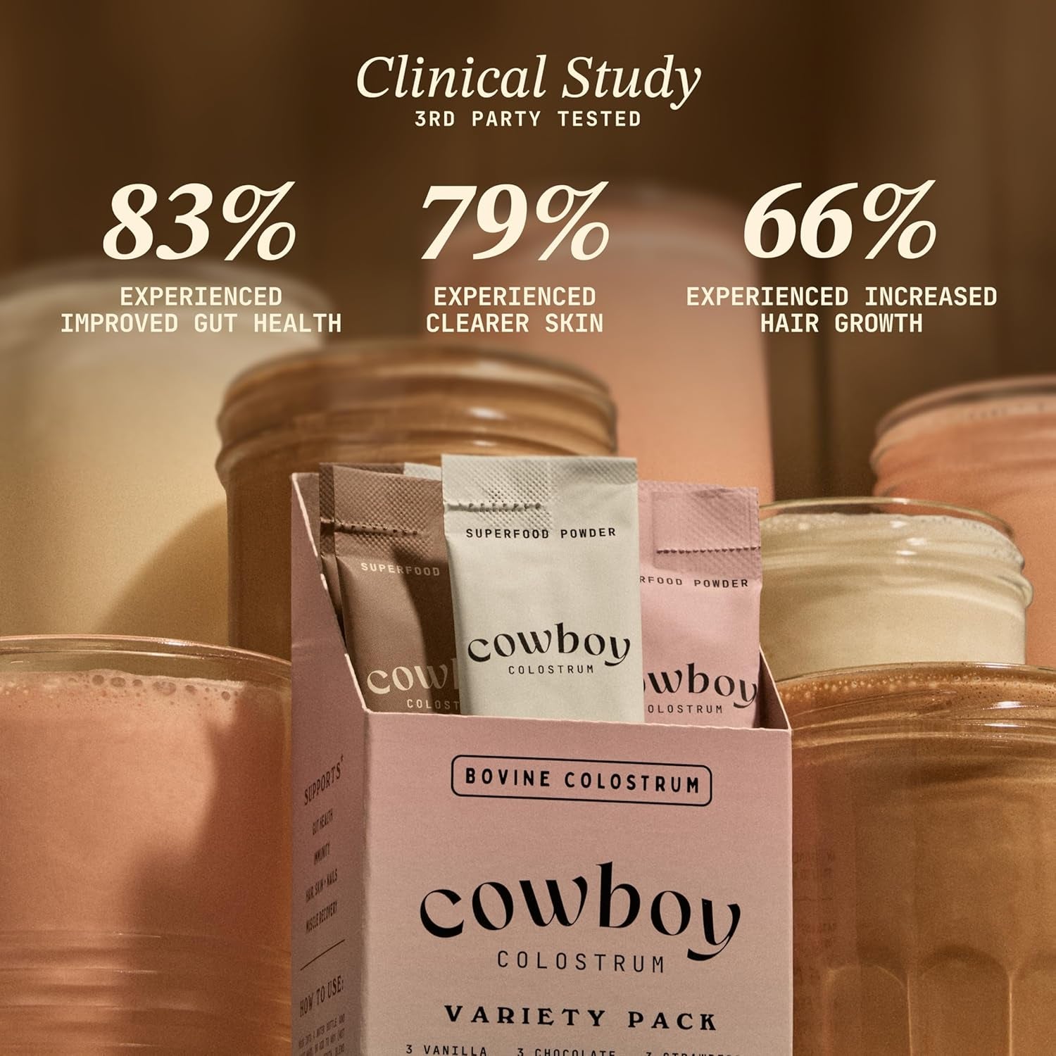 Cowboy - the Exclusive 1St Milking, Whole, Grass Fed Colostrum Supplement for Full Body Health - Bovine Colostrum Powder Packed W/Bioactive Nutrients (10 Travel Packs - Vanilla)