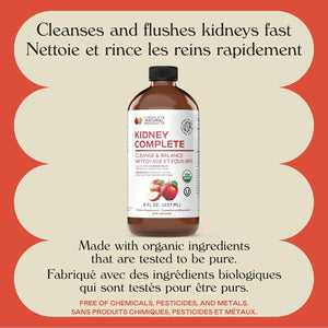 Complete Natural Products Kidney Complete - 8Oz Organic Liquid for Kidney Support, Cleanse, and Detox with Apple Cider Vinegar, Lemon, & Organic Chanca Piedra.