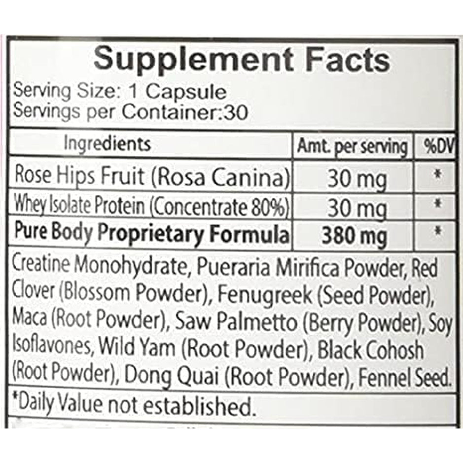 #1 Butt Enhancer and Breast Enhancer Vitamins – Butt Growth & Breast Enhancement Pills for Slim Waist, Bigger Butt & Bigger Breast – Purebody Vitamins All-In-1 BBL Pills for Fast Booty & Breast Growth