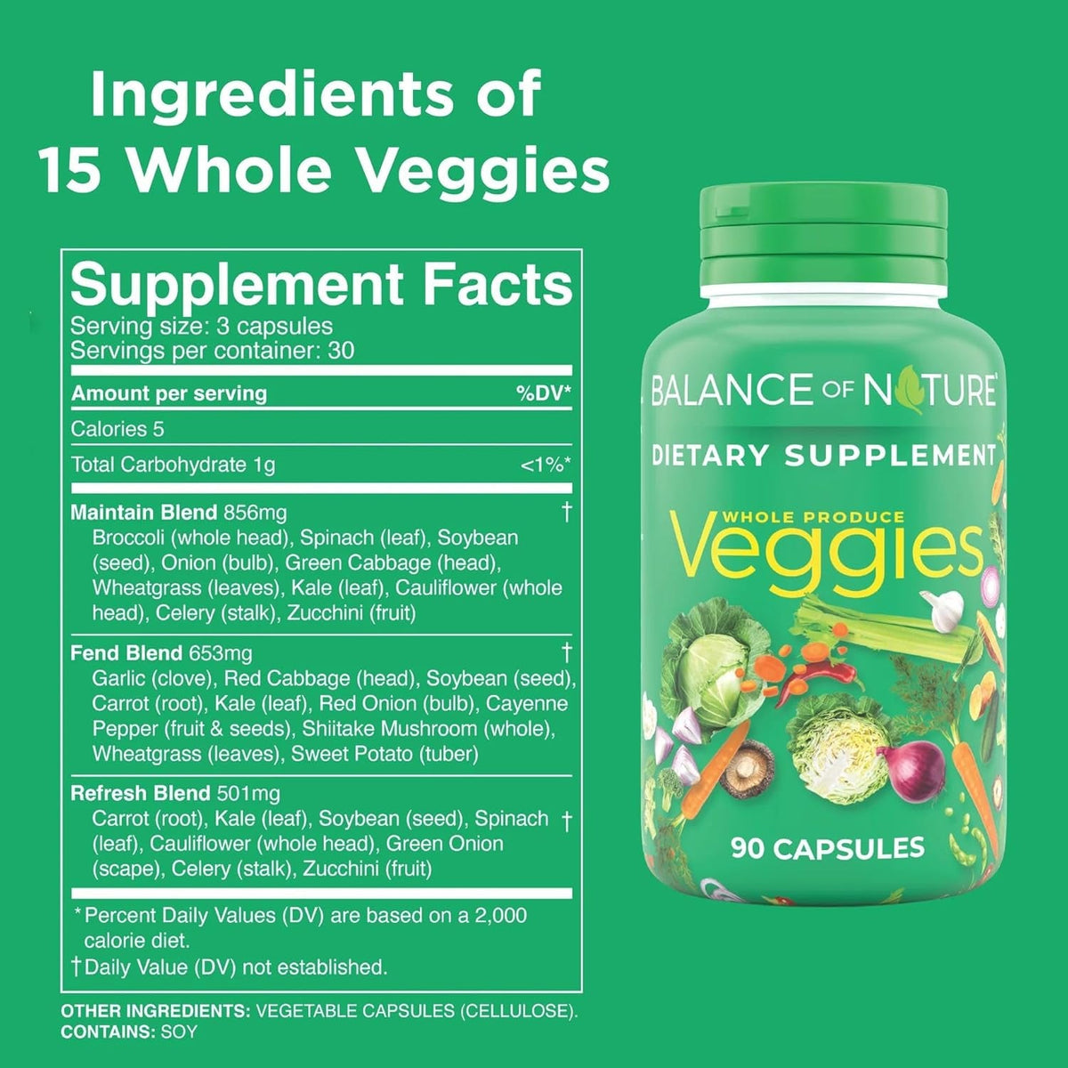 Balance of Nature Whole Veggies Supplement with Superfood Vegetables