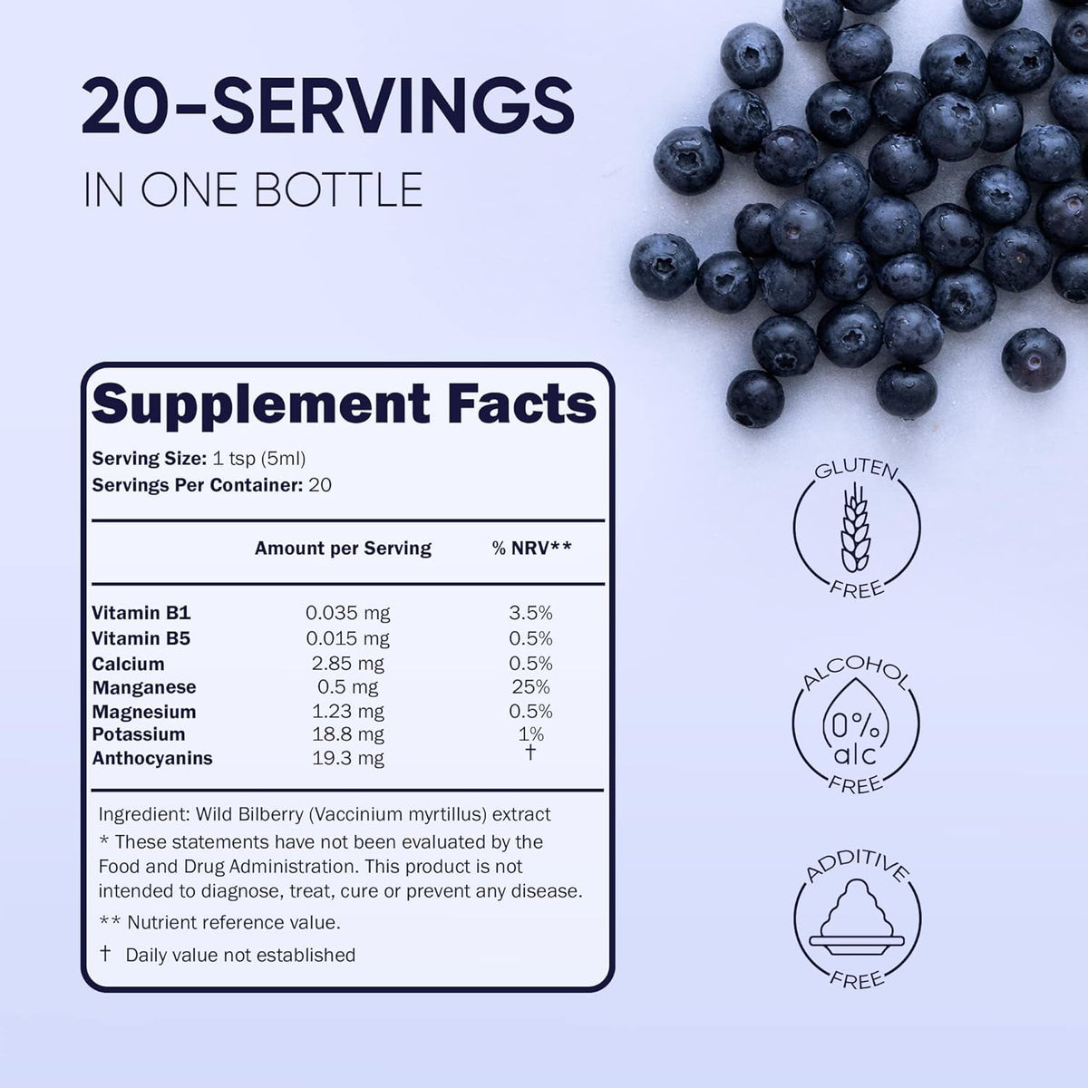 Jungle Powders Wild Bilberry Extract for Eyes USDA Organic 3.4Oz Bottle of Liquid Bilberry Anthocyanin Alcohol-Free European Blueberry Bilberry Supplement for Eyes High Bioavailability Liquid Extract