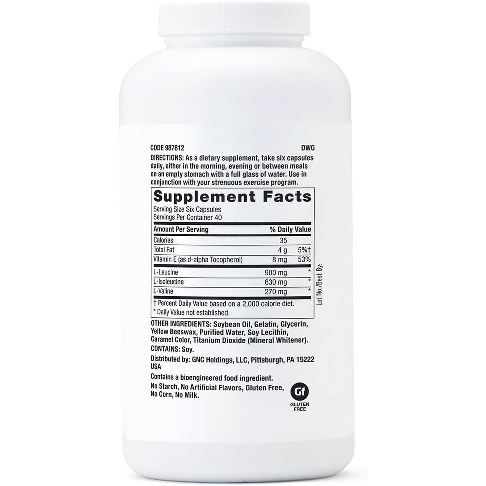 GNC Pro Performance BCAA 1.8G, 3Rd Party Tested Supplement for Men & Women, Branched Chain Amino Acids, Essential Amino Acids Supports Muscle Protein Synthesis, 240 Softgels, 40 SVG
