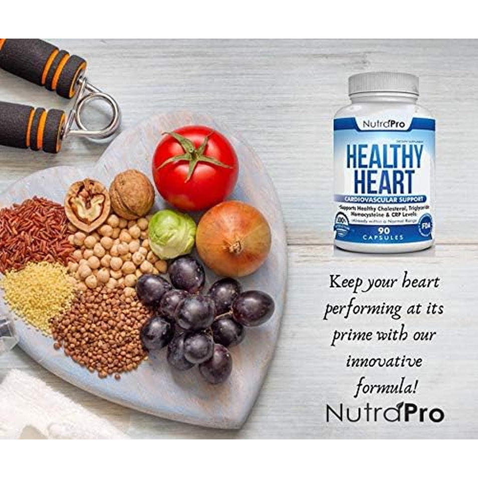 Nutrapro Healthy Heart - Heart Health Supplements. Artery Cleanse & Protect .Supports Healthy Cholesterol and Triglyceride. GMP Certified.