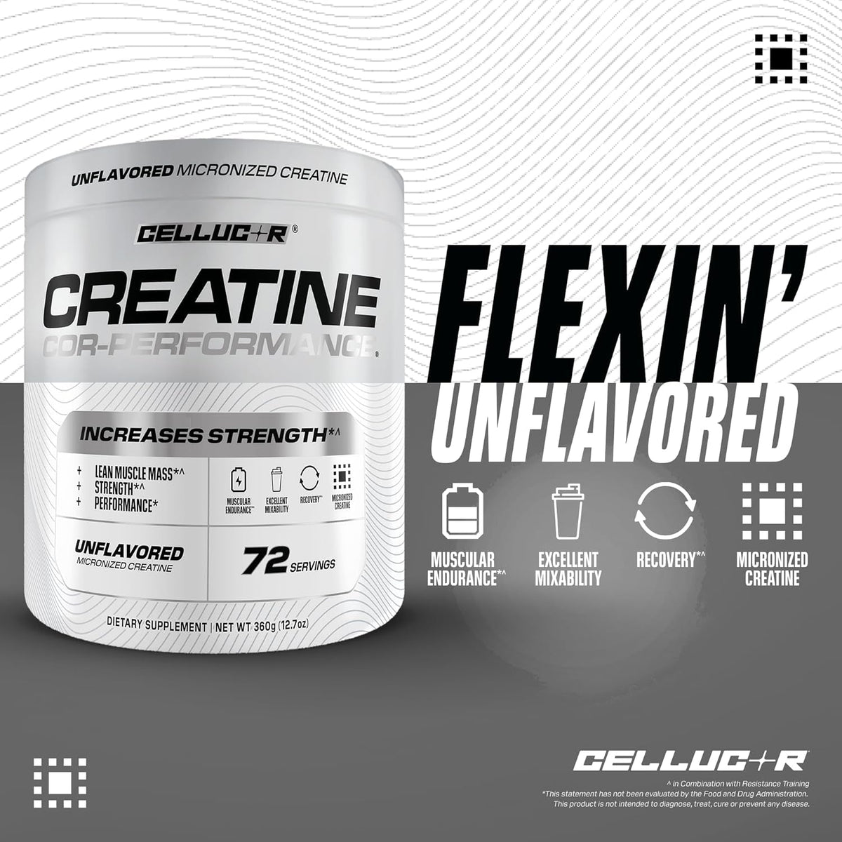 Cellucor Cor-Performance Creatine Monohydrate for Strength and Muscle Growth, 72 Servings