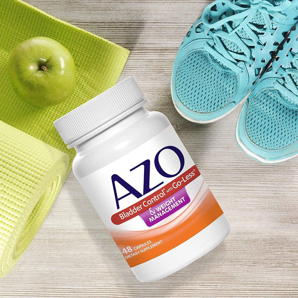 AZO Bladder Control with Go-Less® & Weight Management Dietary Supplement | Helps Reduce Occasional Urgency* | Promotes Healthy Metabolism* | Supports a Good Night’S Sleep* | 48 Capsules