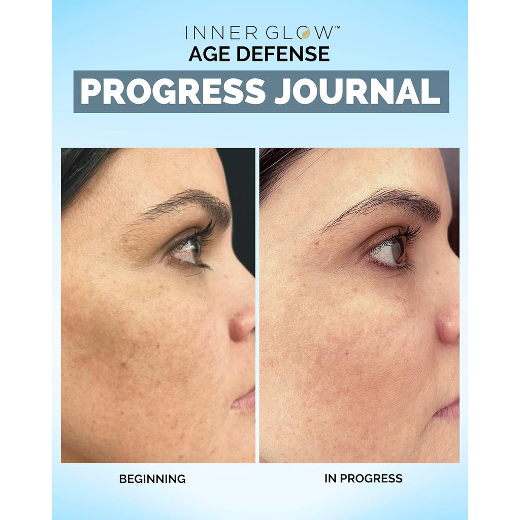 Inner Glow Age Defense Vitamins - Dermatologist and Plastic Surgeon Developed to Fight Photoaging and Melasma, Polypodium Leucotomos Antioxidant Formula – Vegan, Gluten-Free – 60 Capsules