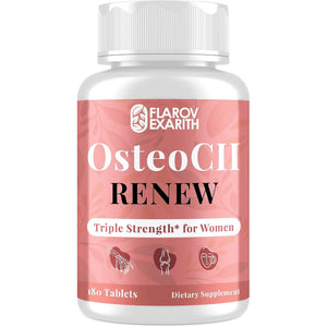 Joint Supplements for Women Osteocii Renew Triple Strength – Advanced Joint, Bone & Skin Formula – Collagen, Glucosamine, Chondroitin, Calcium, MK-7, Vitamin D3, Hyaluronic Acid, 180 Tablets