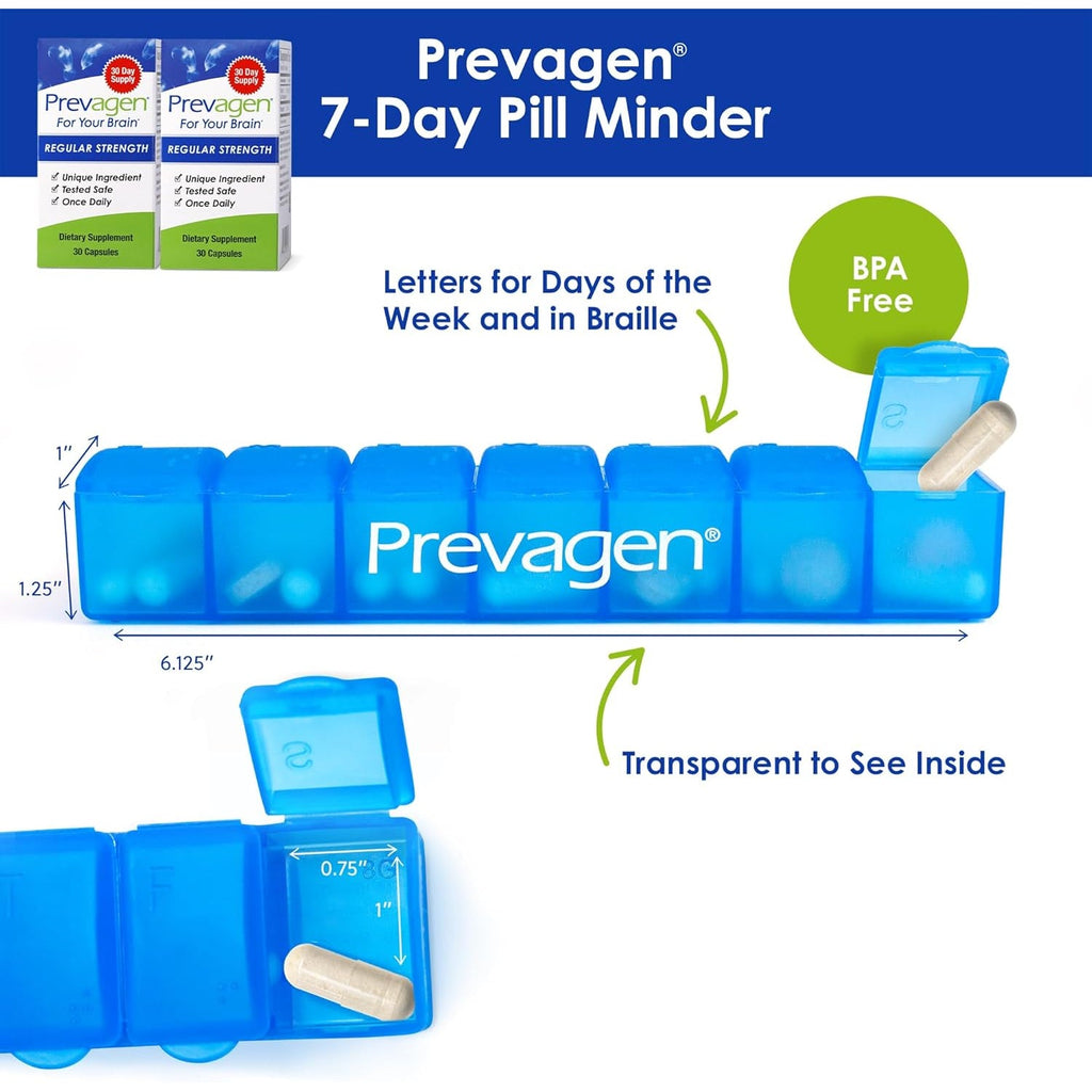 Prevagen Regular Strength - 30 Capsules |2 Pack | Formulated for Your Brain | 10Mg of Apoaequorin plus Vitamin D3 with 7-Day Pill Minder