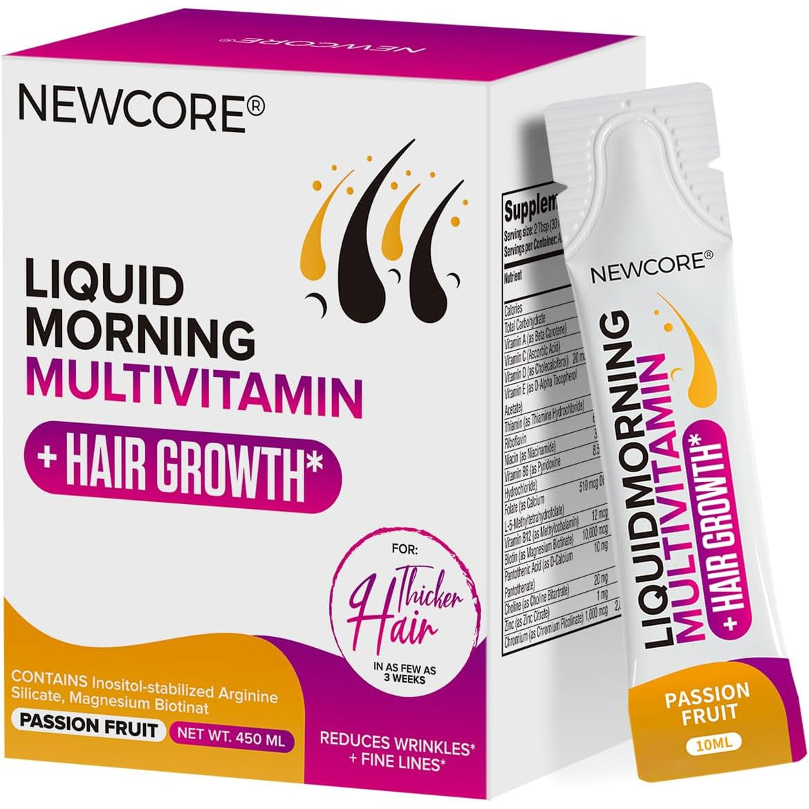 Liquid Multivitamin for Women – Promotes Thicker Hair & Smoother Skin – with Biotin, Collagen, and Vitamins – Vegan, Non-Gmo – 10.14 Fl Oz