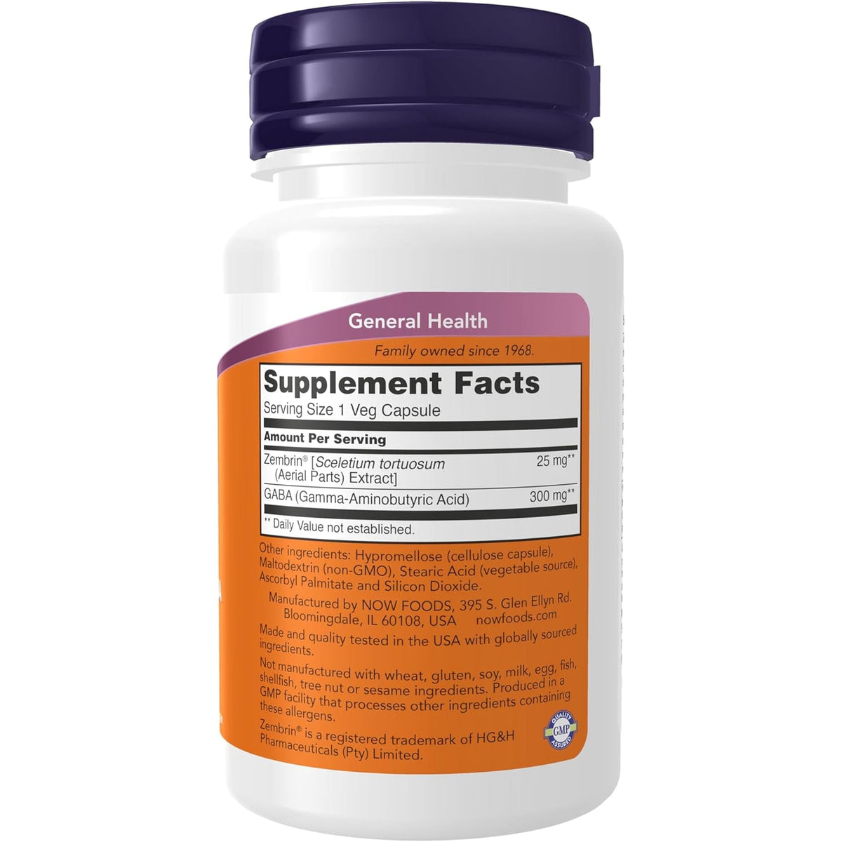 Now Supplements Calm & Focus with Zembrin® & GABA, Cognitive Support*, Clinically Validated, 60 Veg Capsules